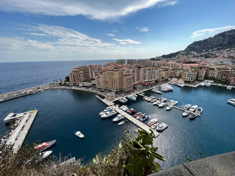 Fontvieille harbour, yachts and the Mediterranean