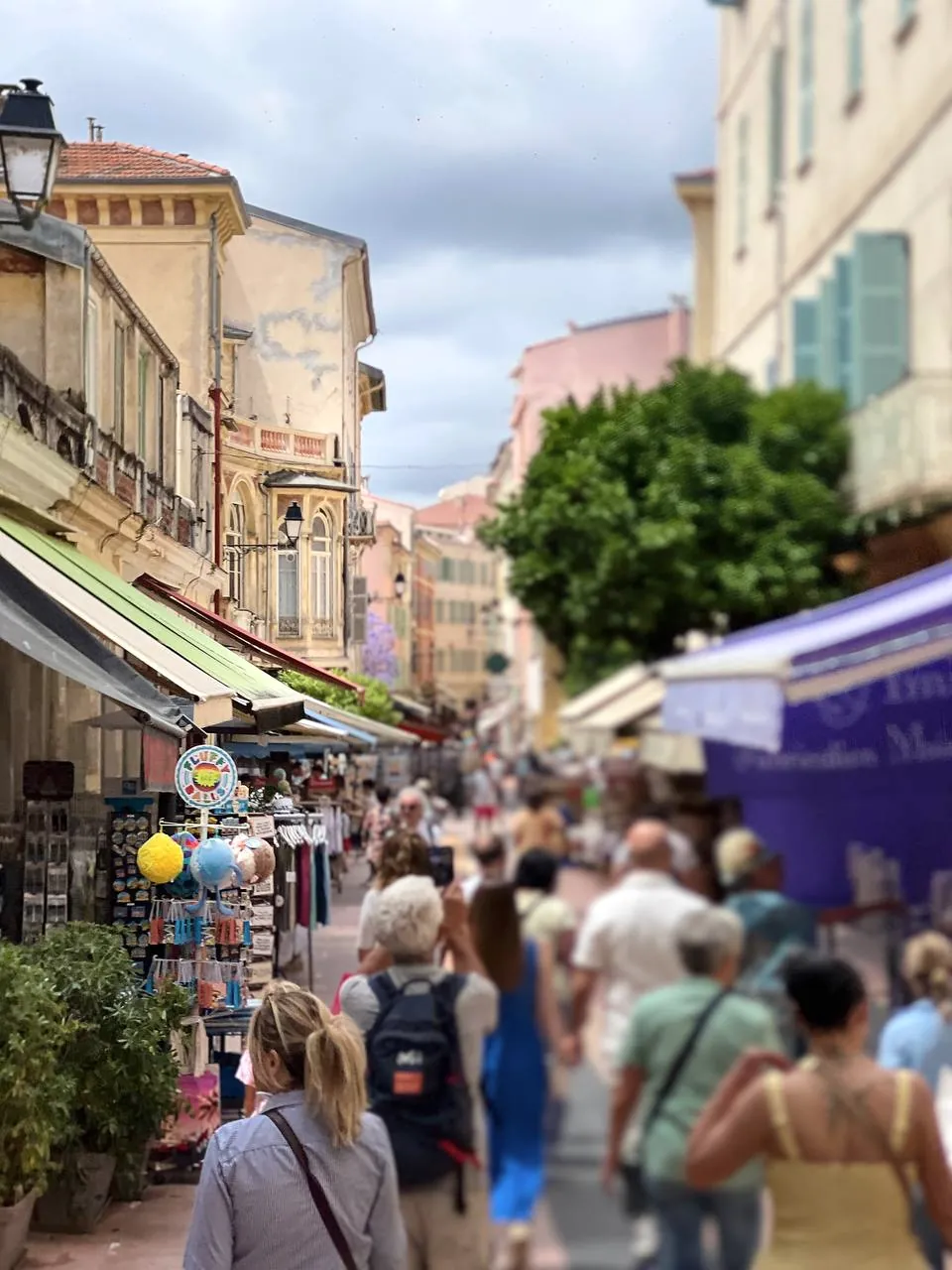 Street by the Provençal market in Antibes Old Town