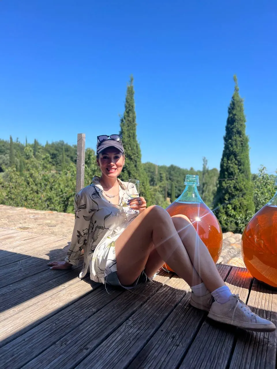Diana Moss en una cata cerca de Saint-Paul-de-Vence