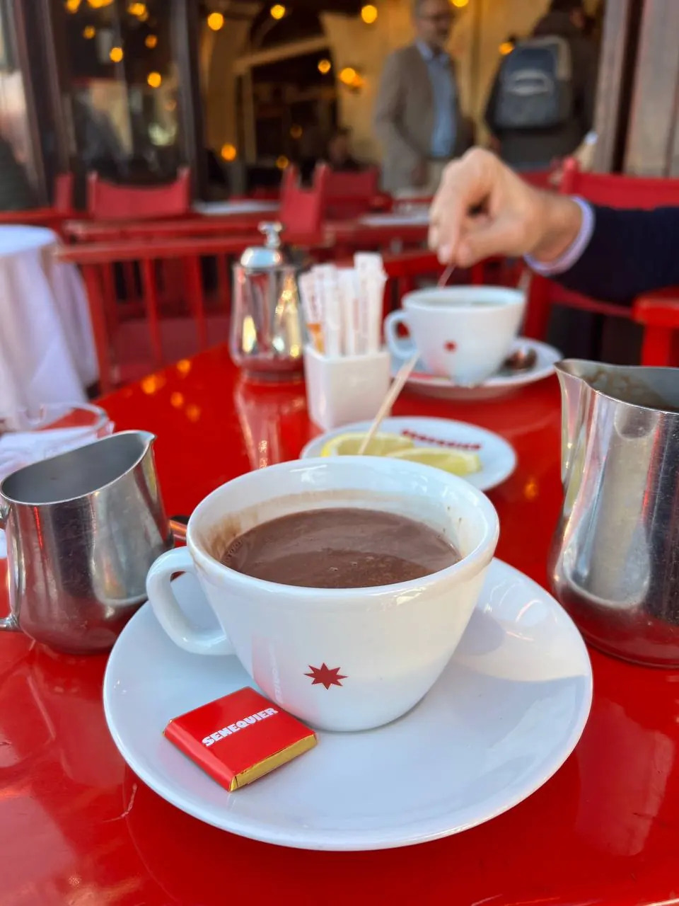 Hot chocolate in a Saint-Tropez café